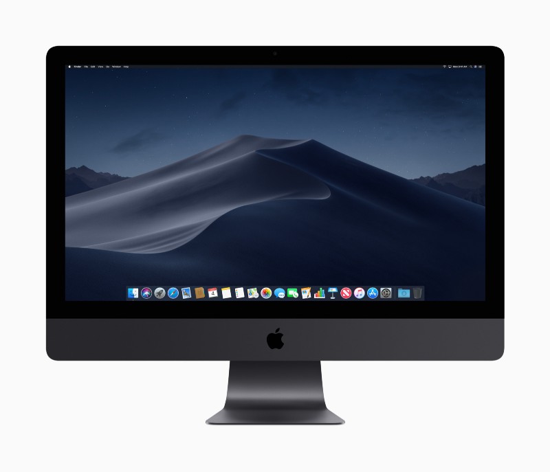 Mac computer with dark desktop theme